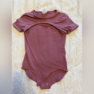Girls Mauve Short Sleeve Bodysuit